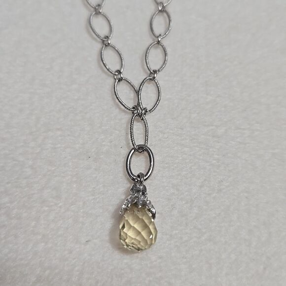 Sterling Silver & Citrine Necklace - Picture 2 of 6